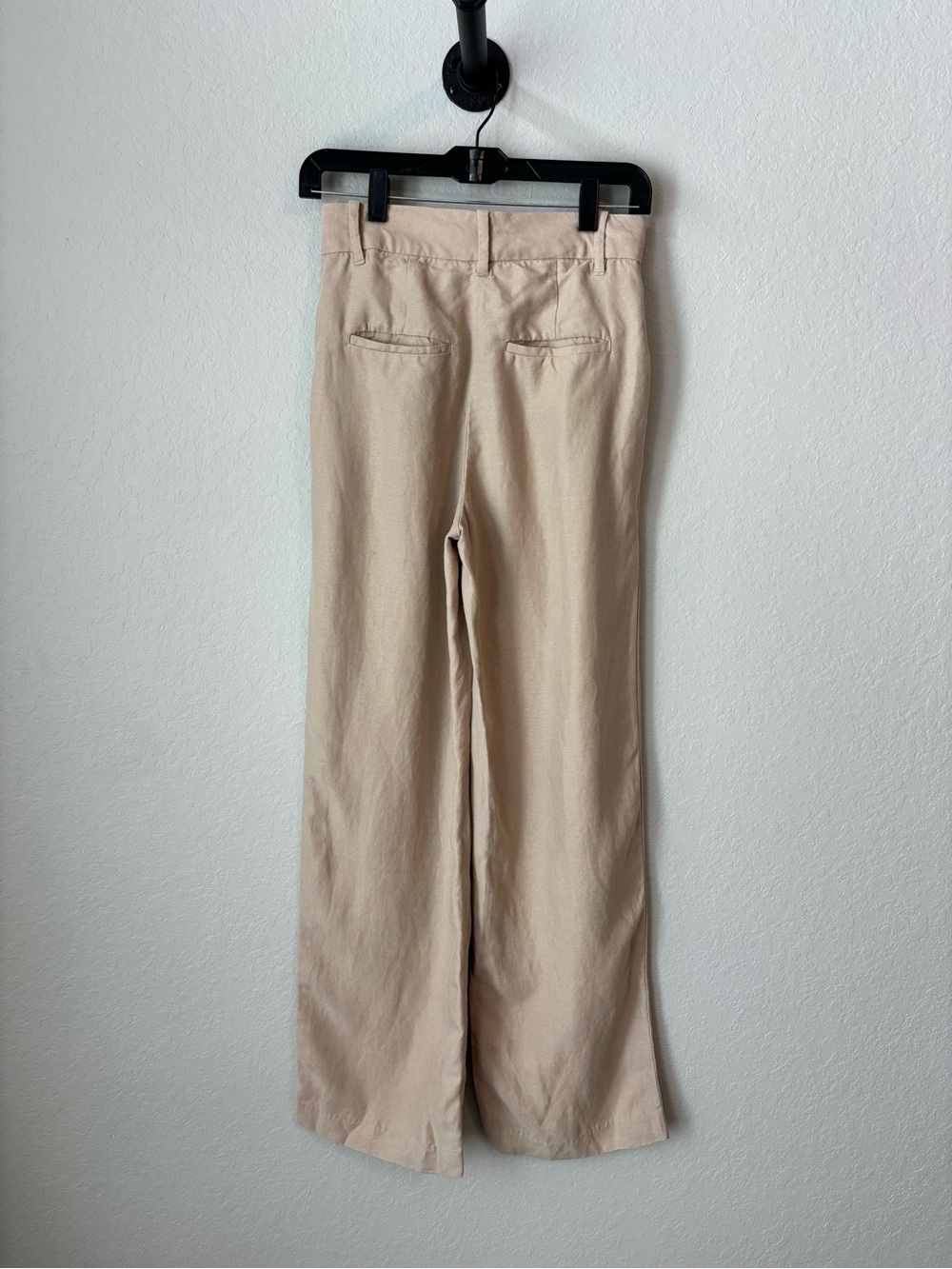 Wilfred Aritzia Effortless Linen Wide Leg Pants Natural Beige Size 2 - Picture 7 of 10
